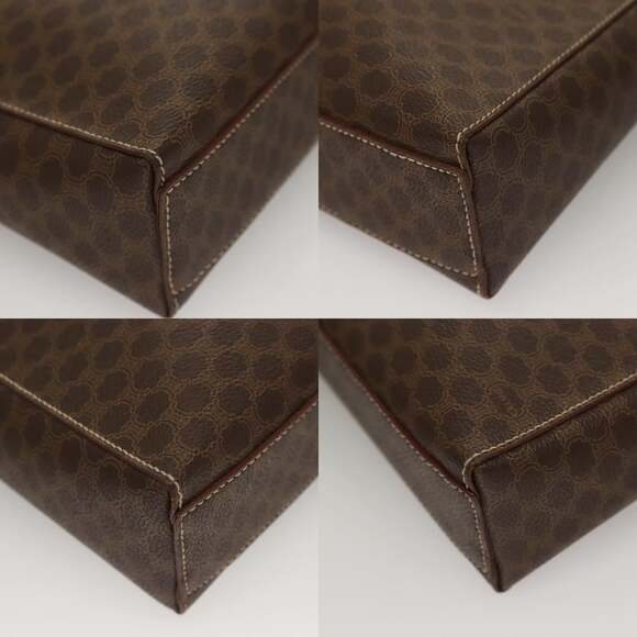 CELINE Macadam Canvas Shoulder Bag Pvc Leather Brown Gold - Picture 10 of 13